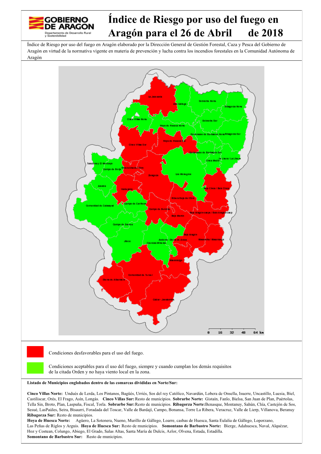 Índice De Riesgo Por Uso Del Fuego En Aragón Para El 26 De Abril De 2018