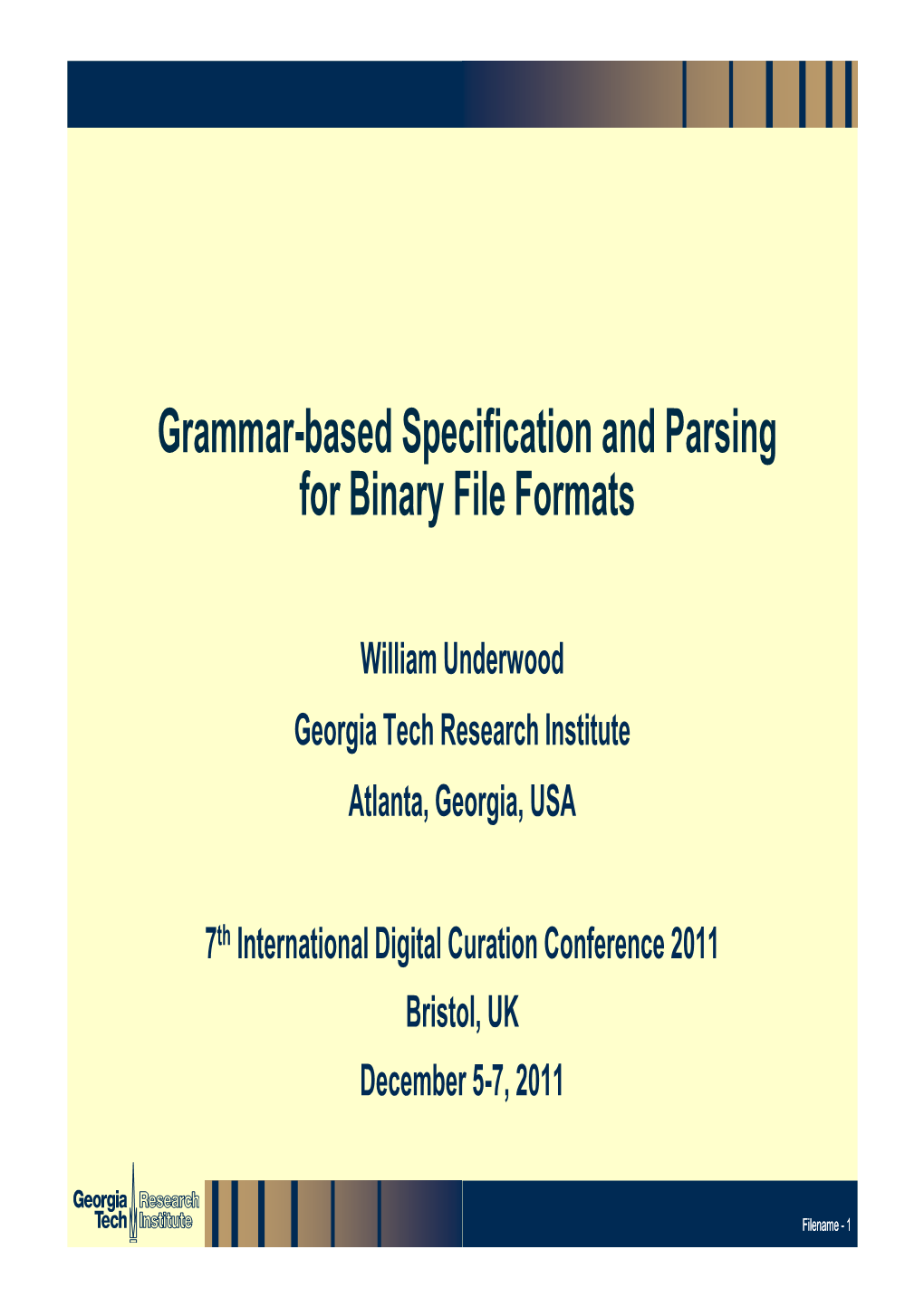 Grammar-Based Specification and Parsing of Binary File Formats