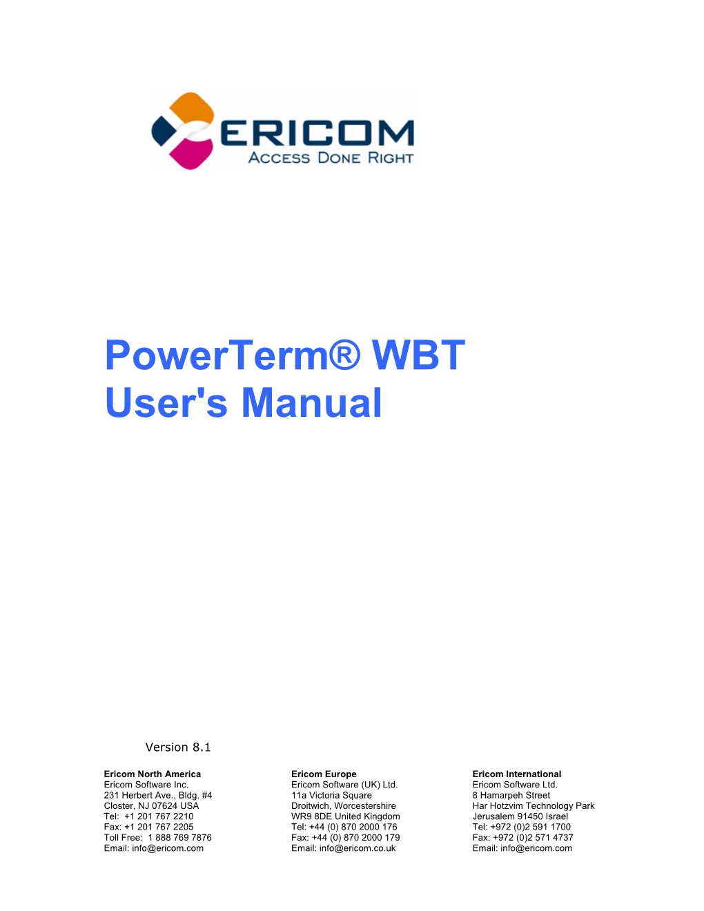 Powerterm WBT Terminal Emulator User's Guide