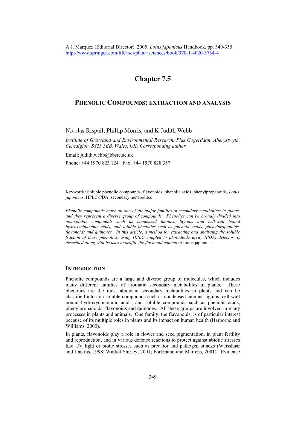 Phenolic Compounds: Extraction and Analysis