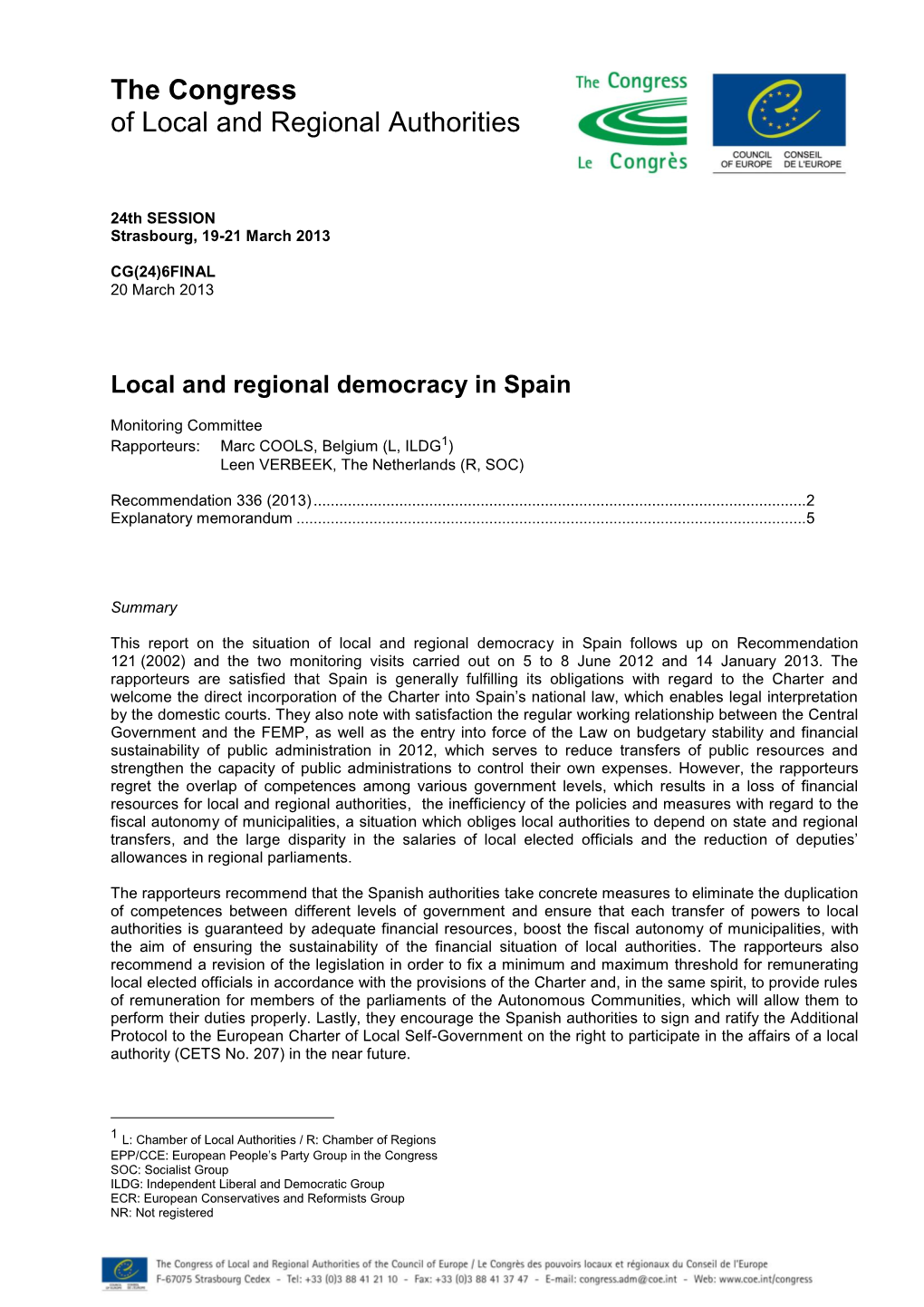 Local and Regional Democracy in Spain