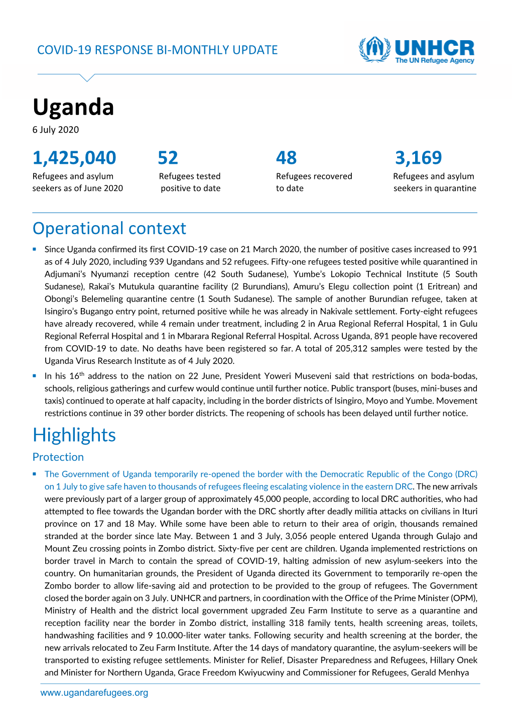 Covid-19 Response Bi-Monthly Update