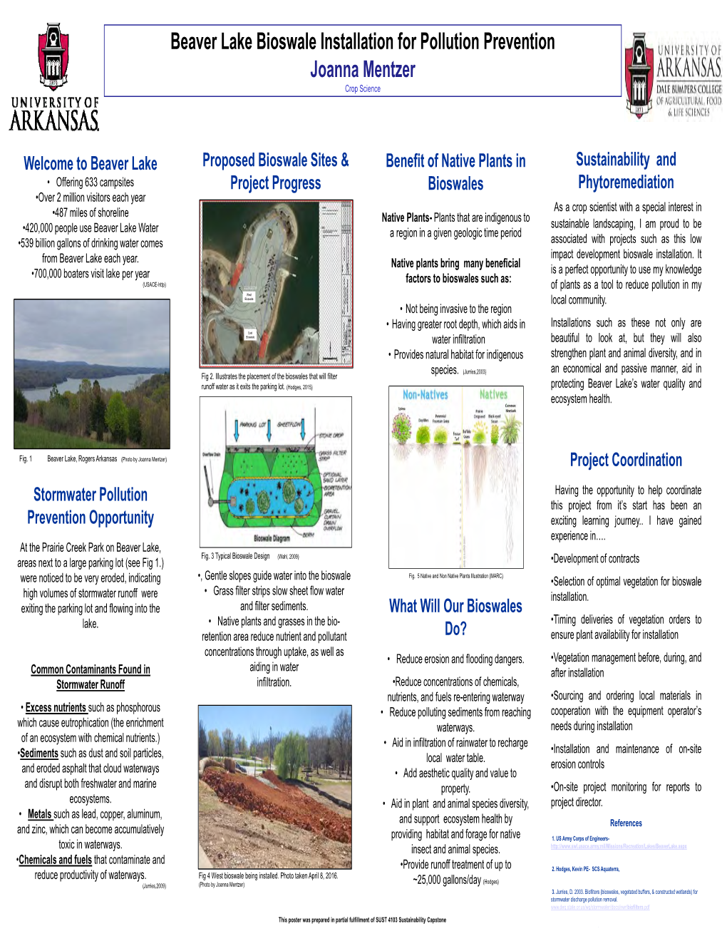 Beaver Lake Bioswale Installation for Pollution Prevention Joanna Mentzer Crop Science