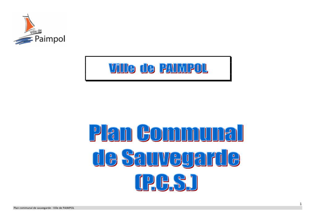 Plan Communal De Sauvegarde - Ville De PAIMPOL