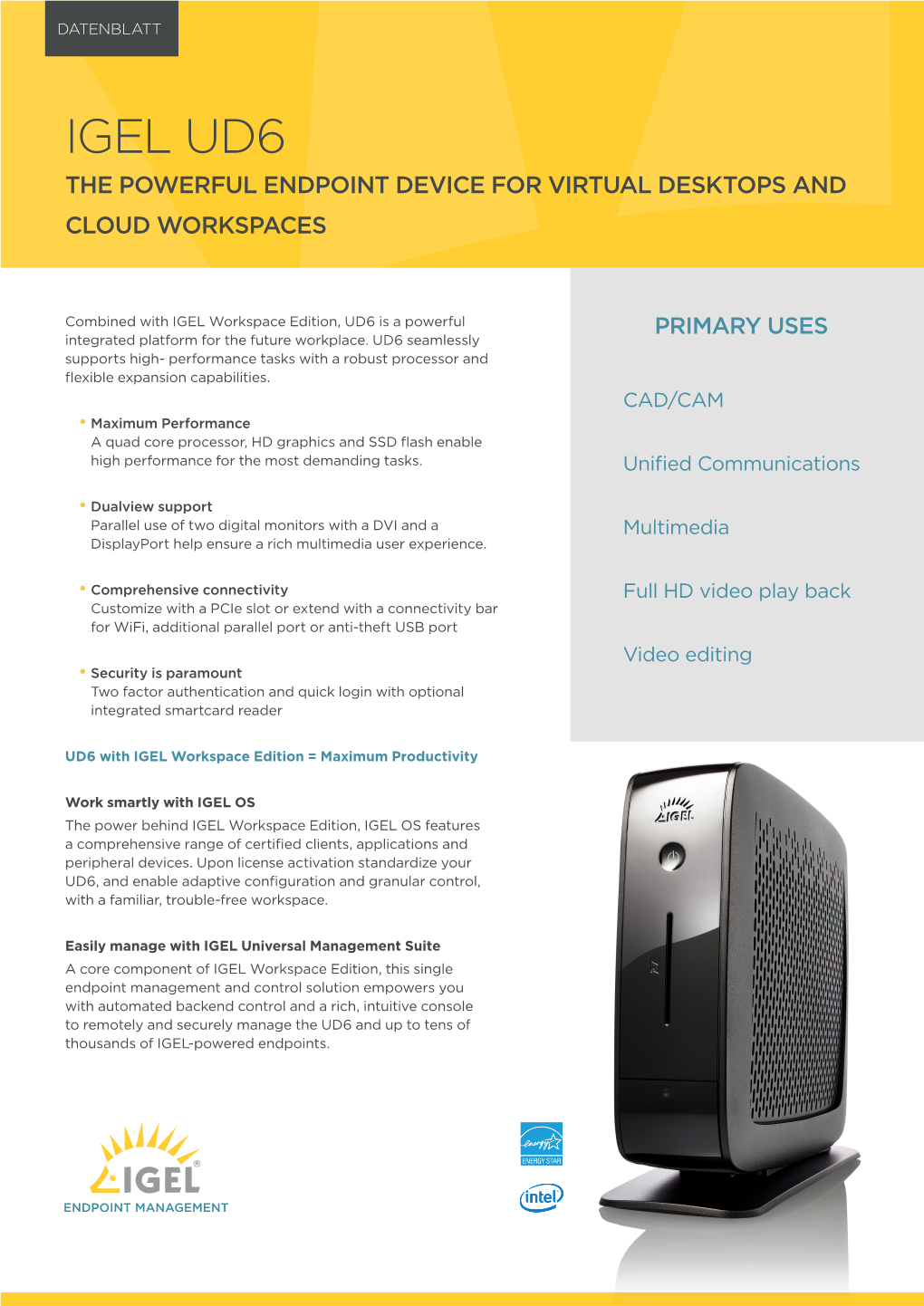 Igel Ud6 the Powerful Endpoint Device for Virtual Desktops and Cloud Workspaces