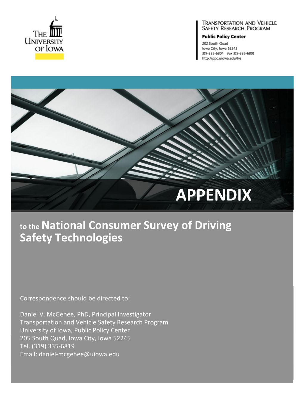 APPENDIX to the National Consumer Survey of Driving Safety Technologies