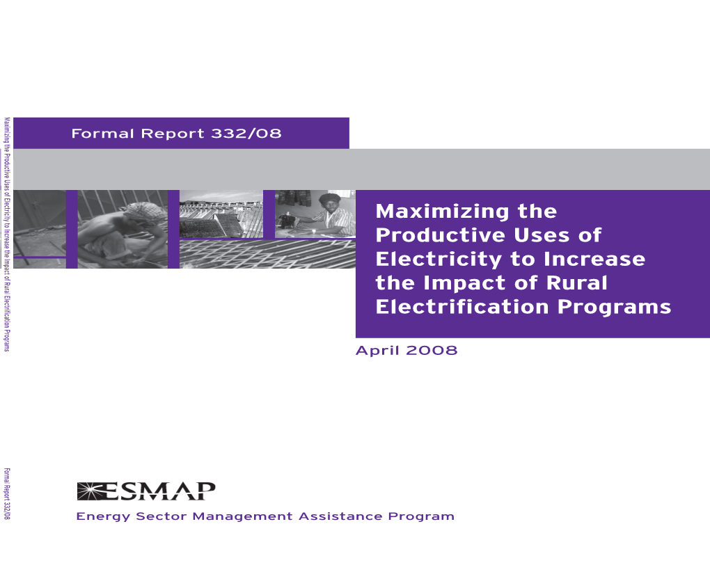 Maximizing the Productive Uses of Electricity to Increase the Impact Of