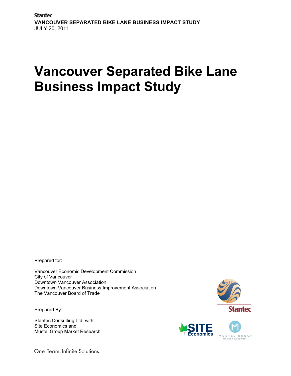 Vancouver Separated Bike Lane Business Impact Study July 20, 2011