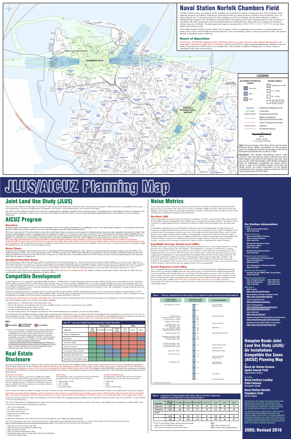 AICUZ Maps Reflect the Noise Exposure in the Surrounding Communities and the Fact That Noise Background Noise Levels Are Lower