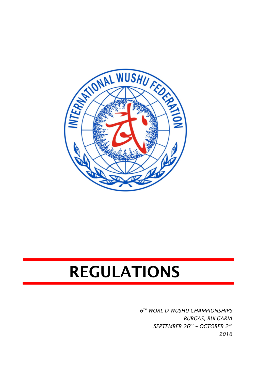 World Junior Wushu Championships Regulations