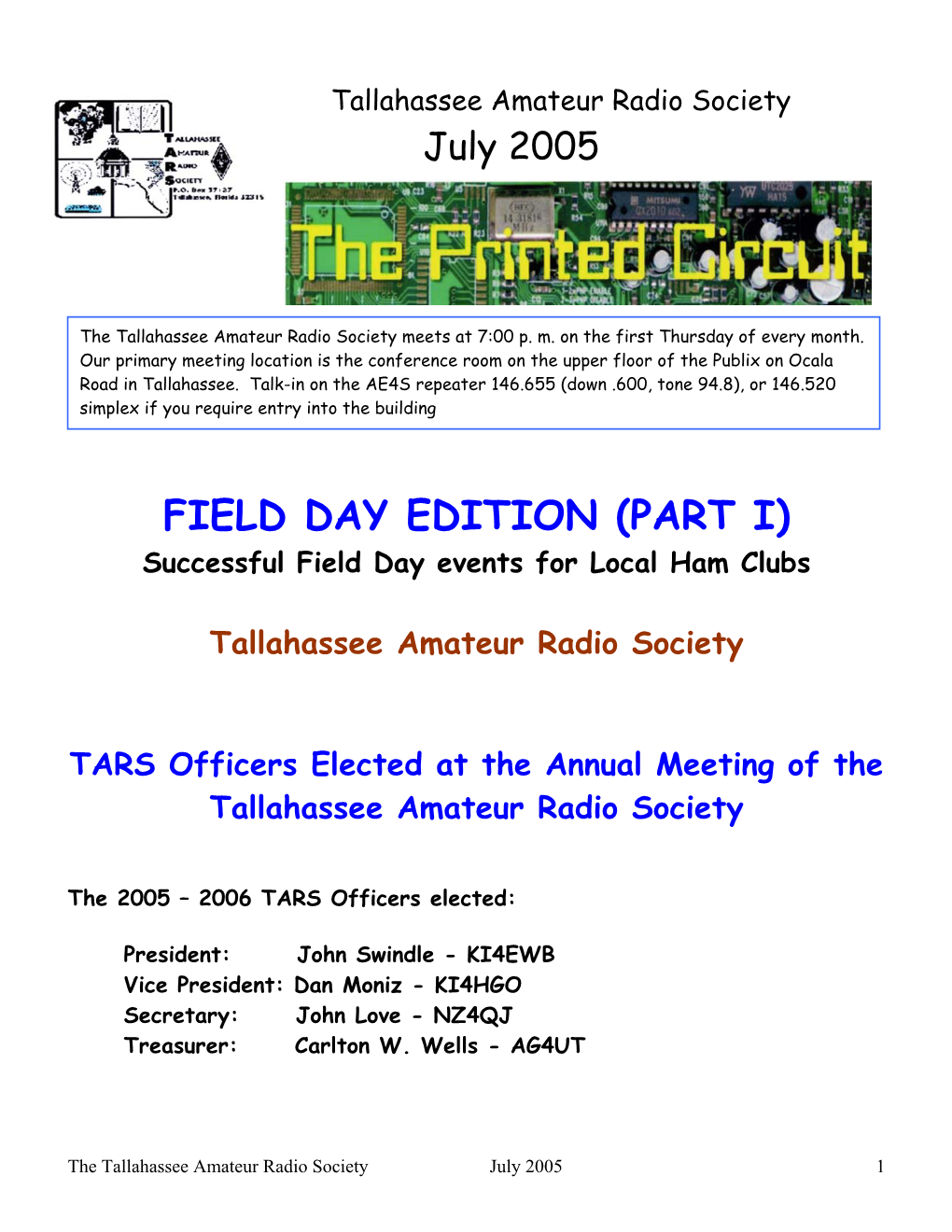 PART I) Successful Field Day Events for Local Ham Clubs