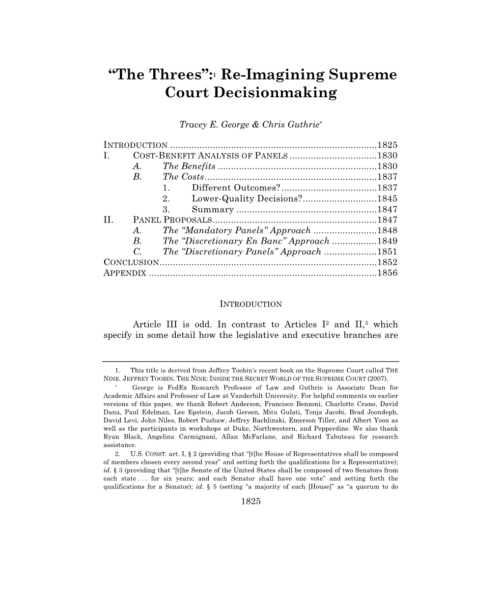 “The Threes”:1 Re-Imagining Supreme Court Decisionmaking