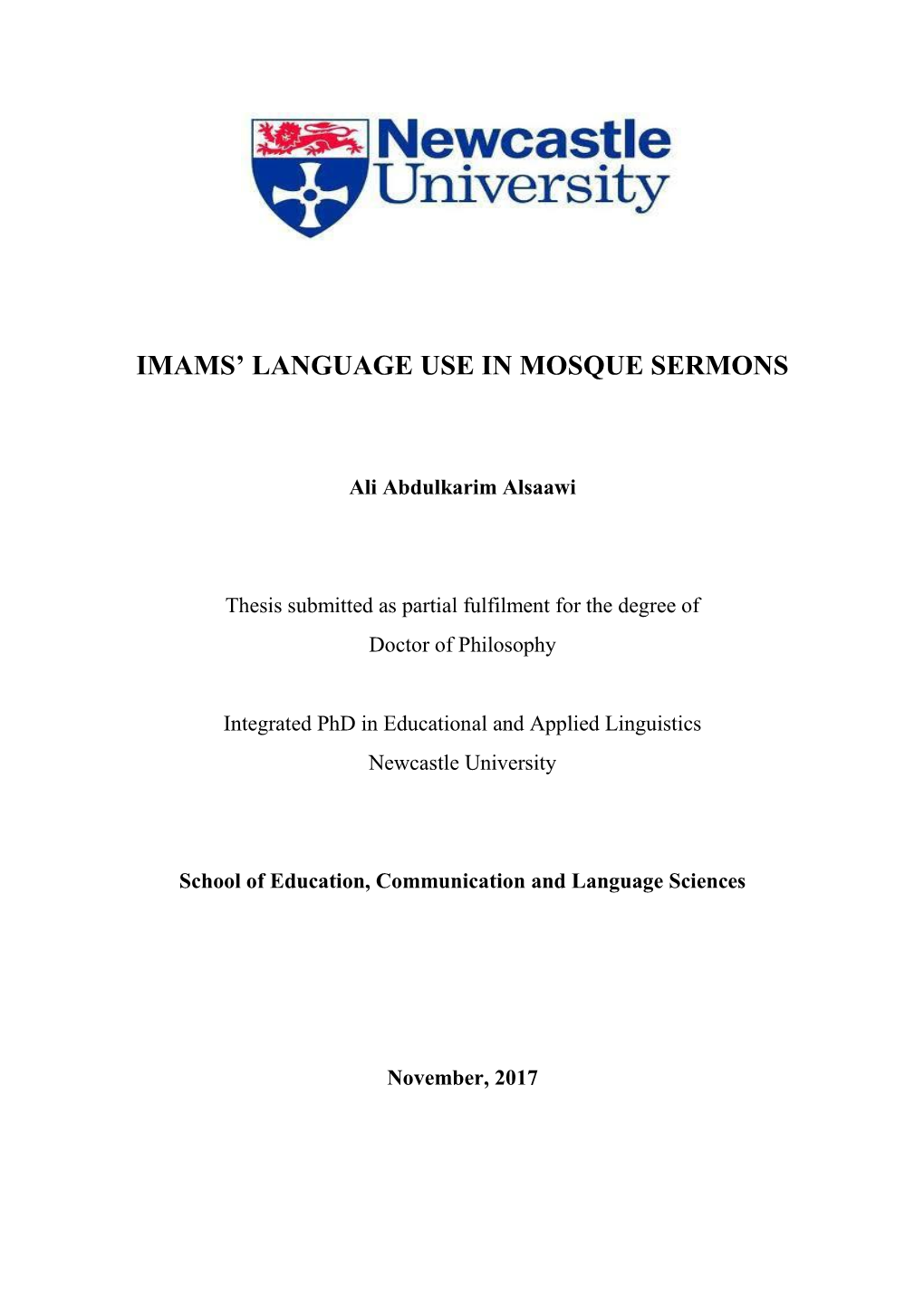 Imams' Language Use in Mosque Sermons