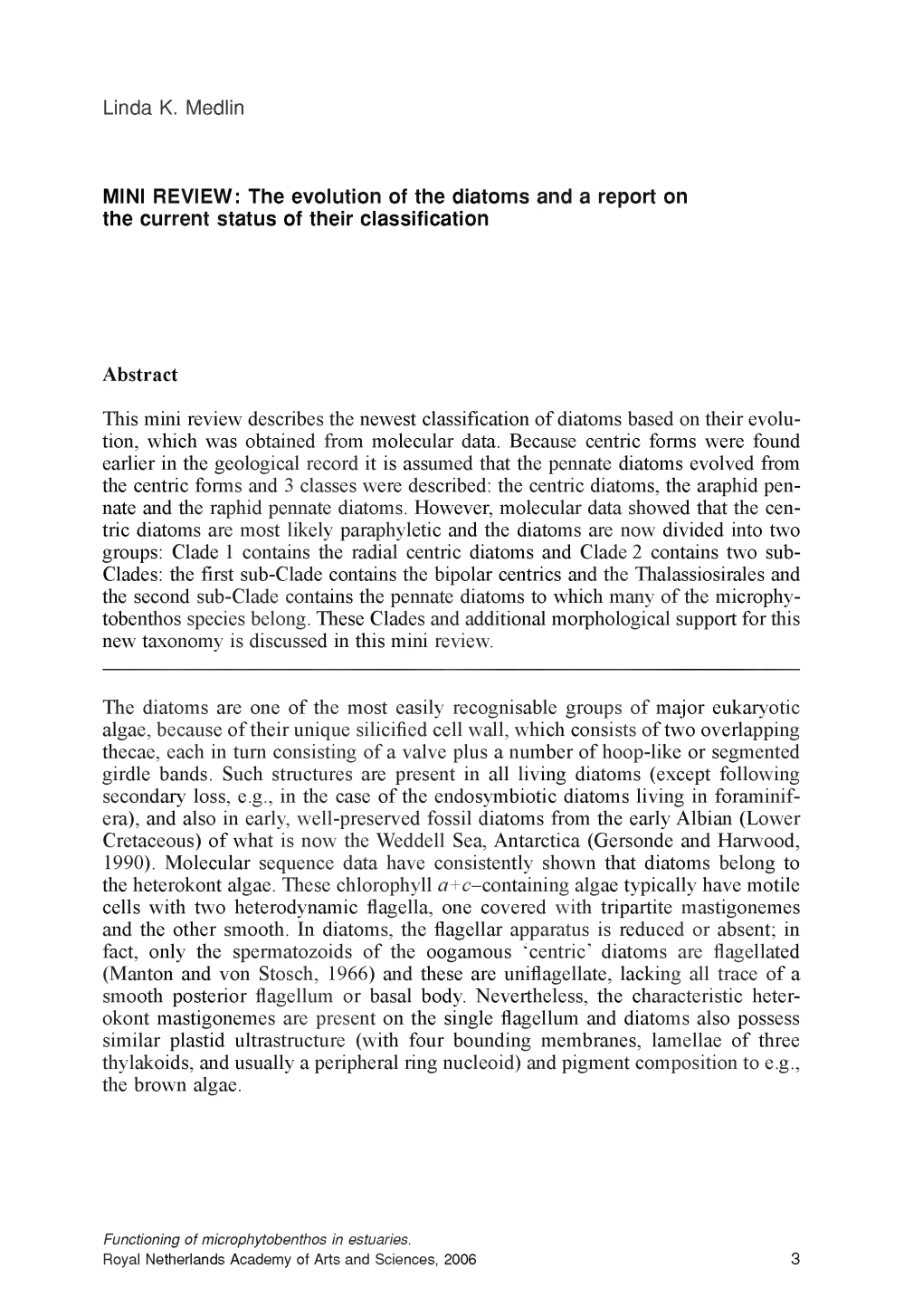 Functioning of Microphytobenthos in Estuaries