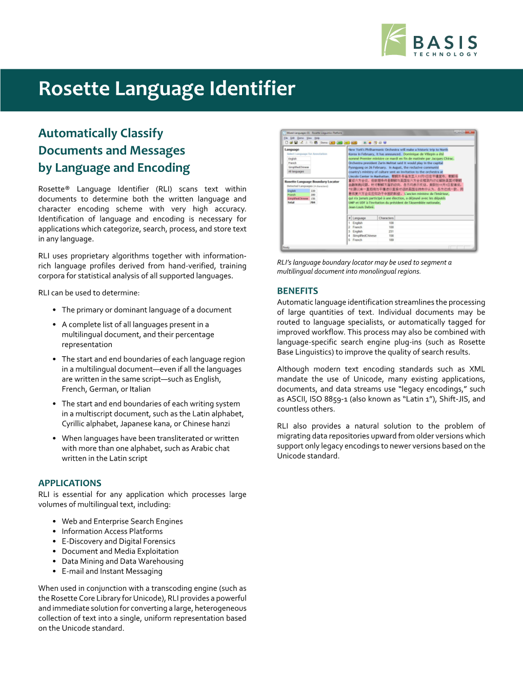 Rosette Language Identifier