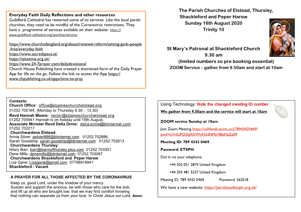 The Parish Churches of Elstead, Thursley, Shackleford and Peper