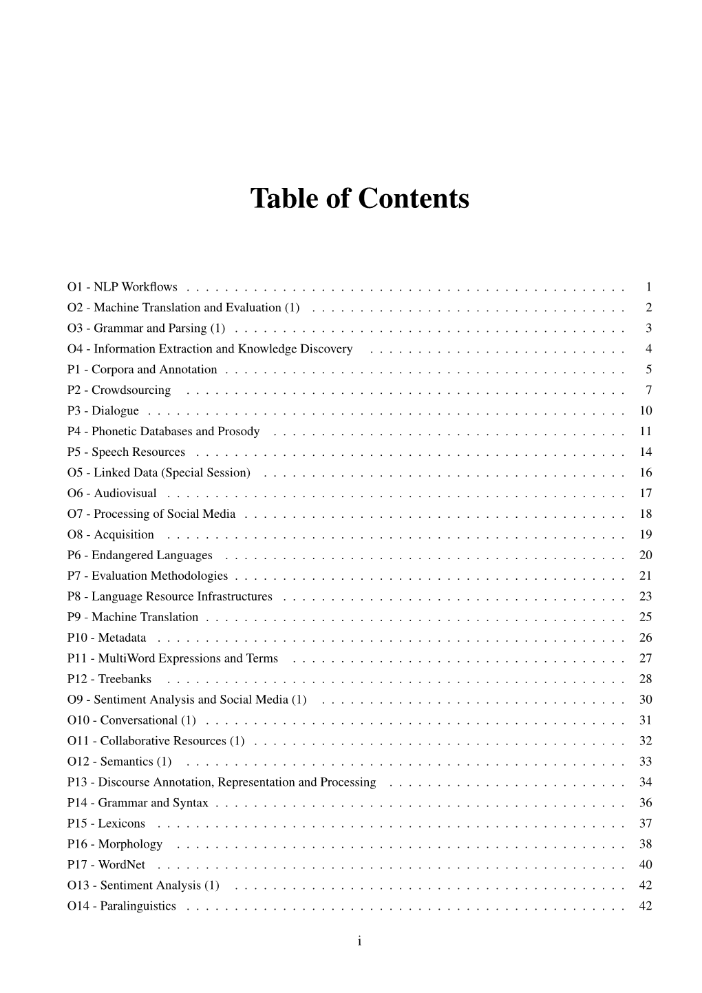 Table of Contents