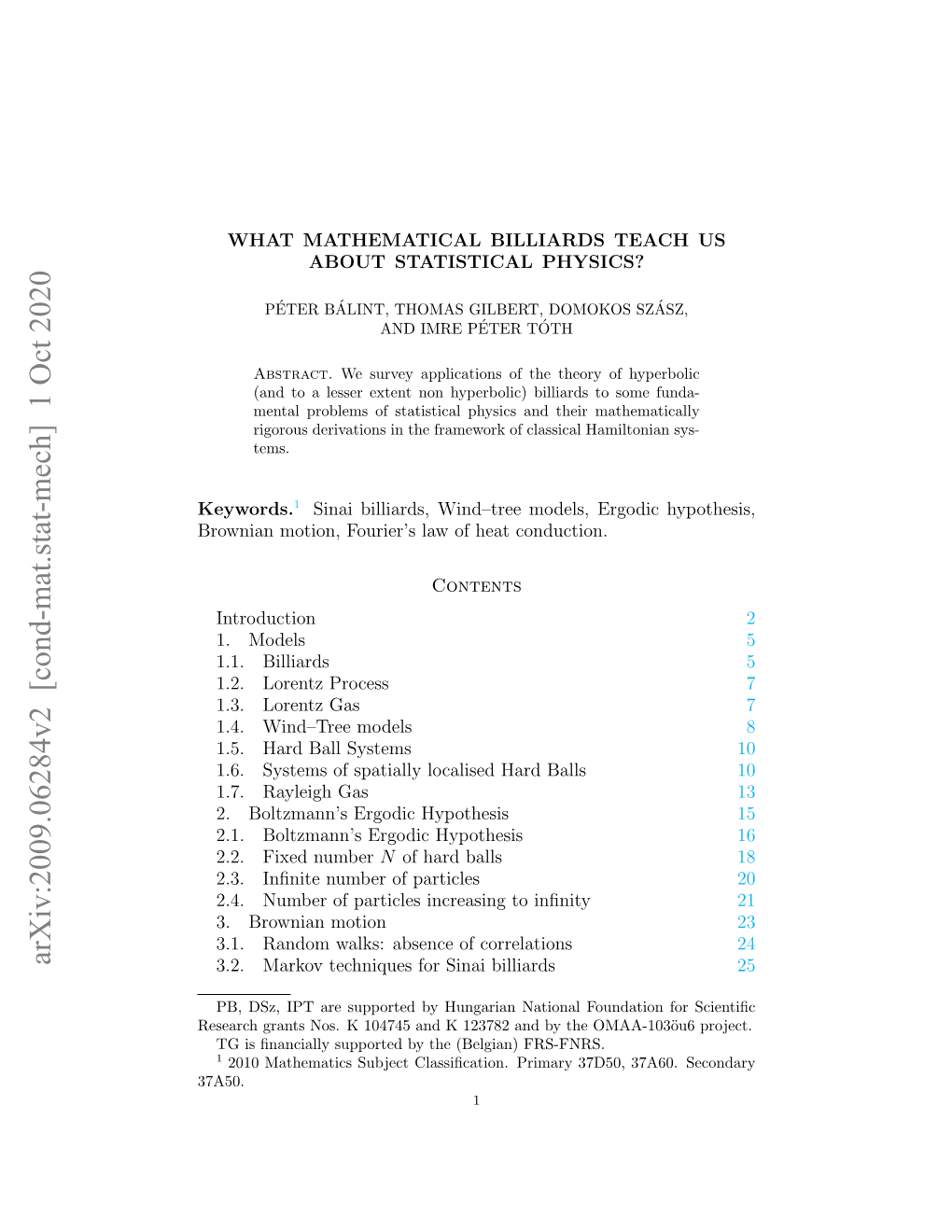 Arxiv:2009.06284V2 [Cond-Mat.Stat-Mech] 1 Oct 2020 3.2