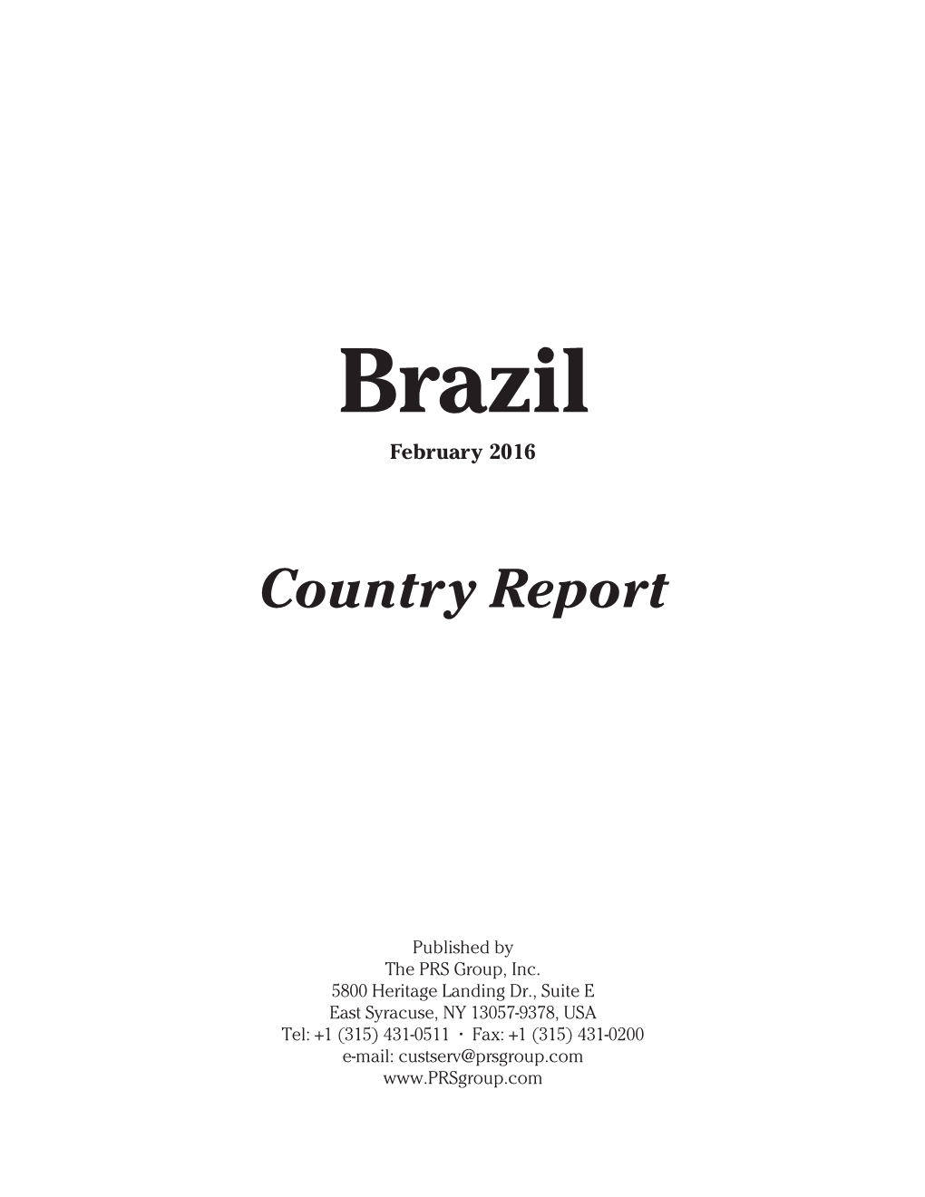 Sample Brazil Country Report