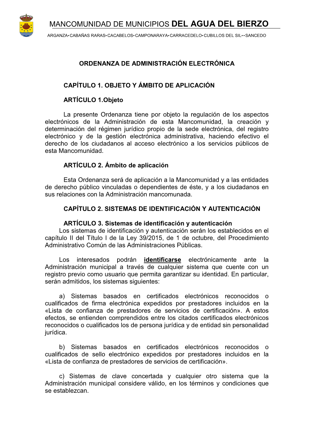 Texto Ordenanza Administracion Electronica