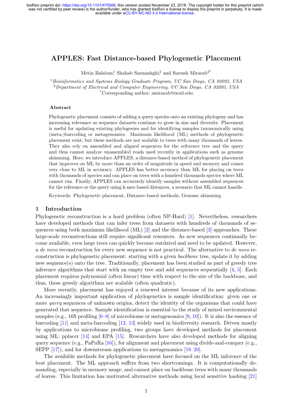 Fast Distance-Based Phylogenetic Placement