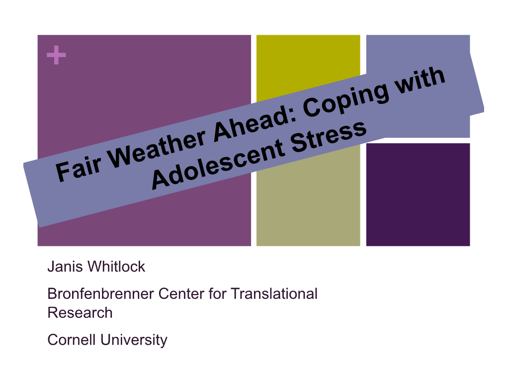 Coping with Adolescent Stress