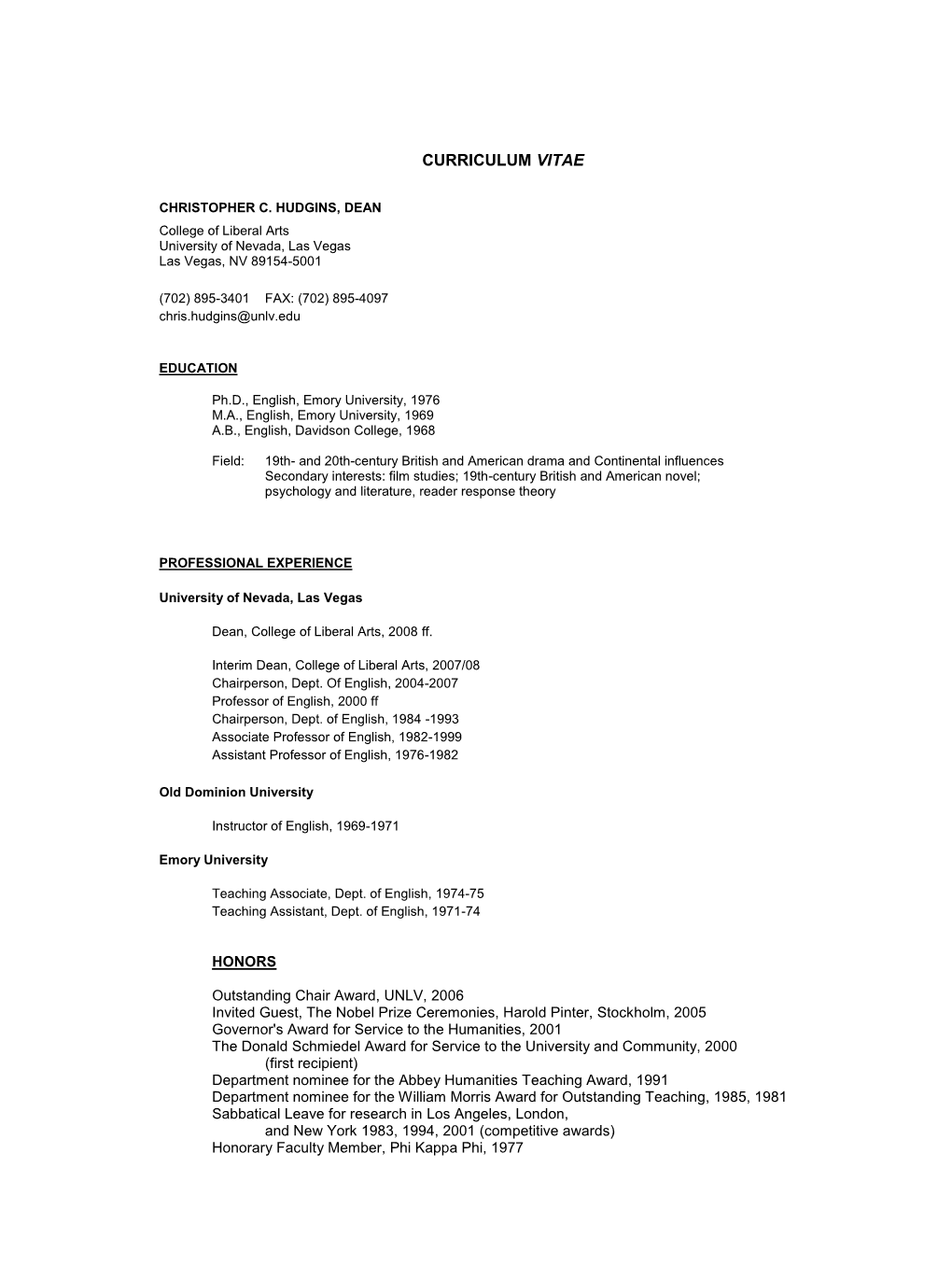 Curriculum Vitae