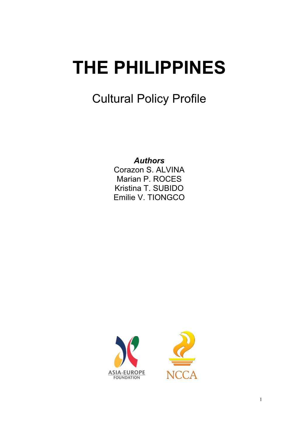 The Philippines Cultural Policy Profile