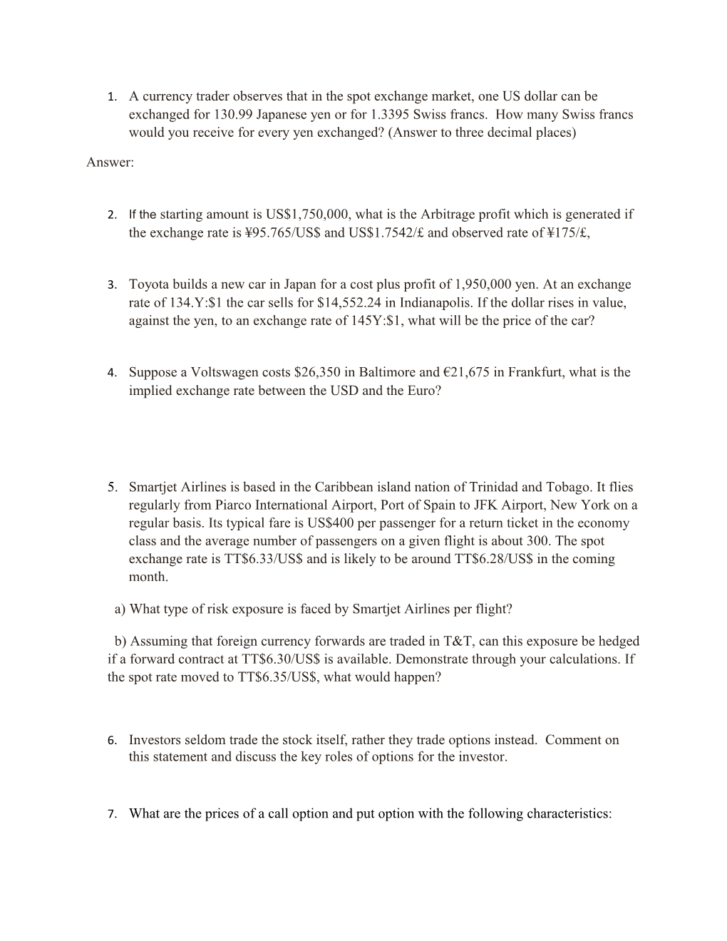 2. If the Starting Amount Is US$1,750,000, What Is the Arbitrage Profit Which Is Generated