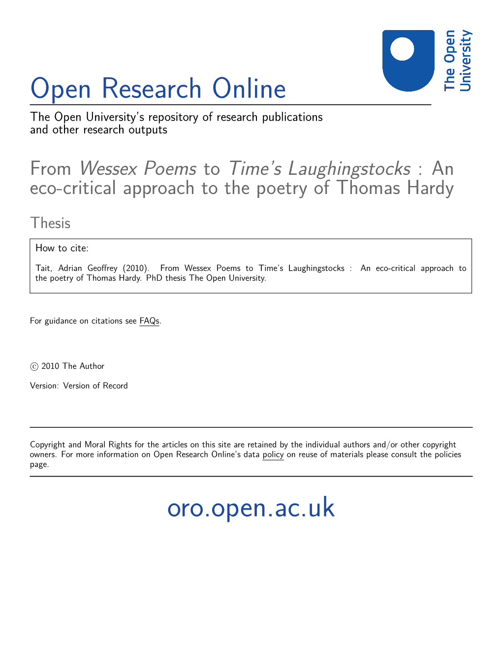 Open Research Online Oro.Open.Ac.Uk