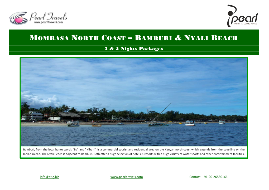 Mombasa North Coast – Bamburi & Nyali Beach