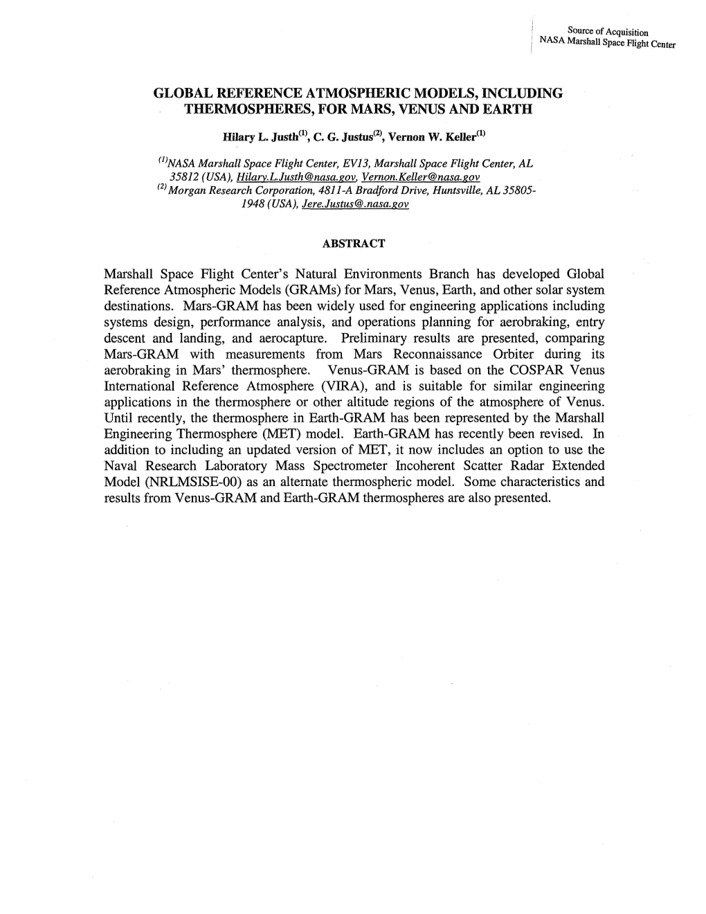 Global Reference Atmospheric Models, Including Thermospheres, for Mars, Venus and Earth