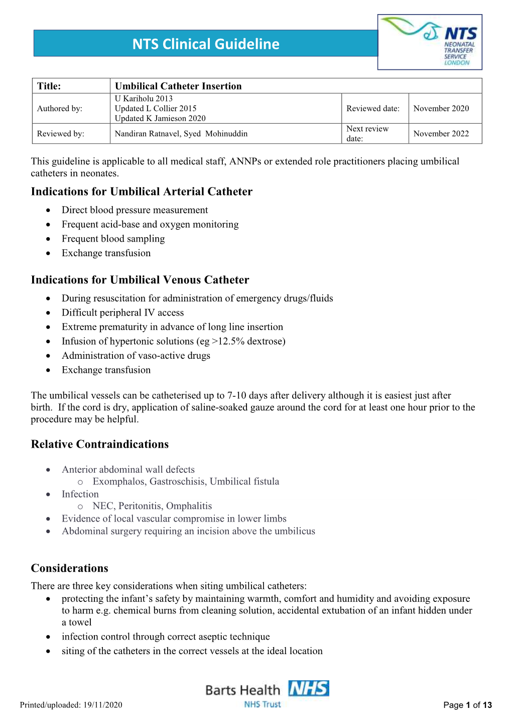 Umbilical Catheter Insertion