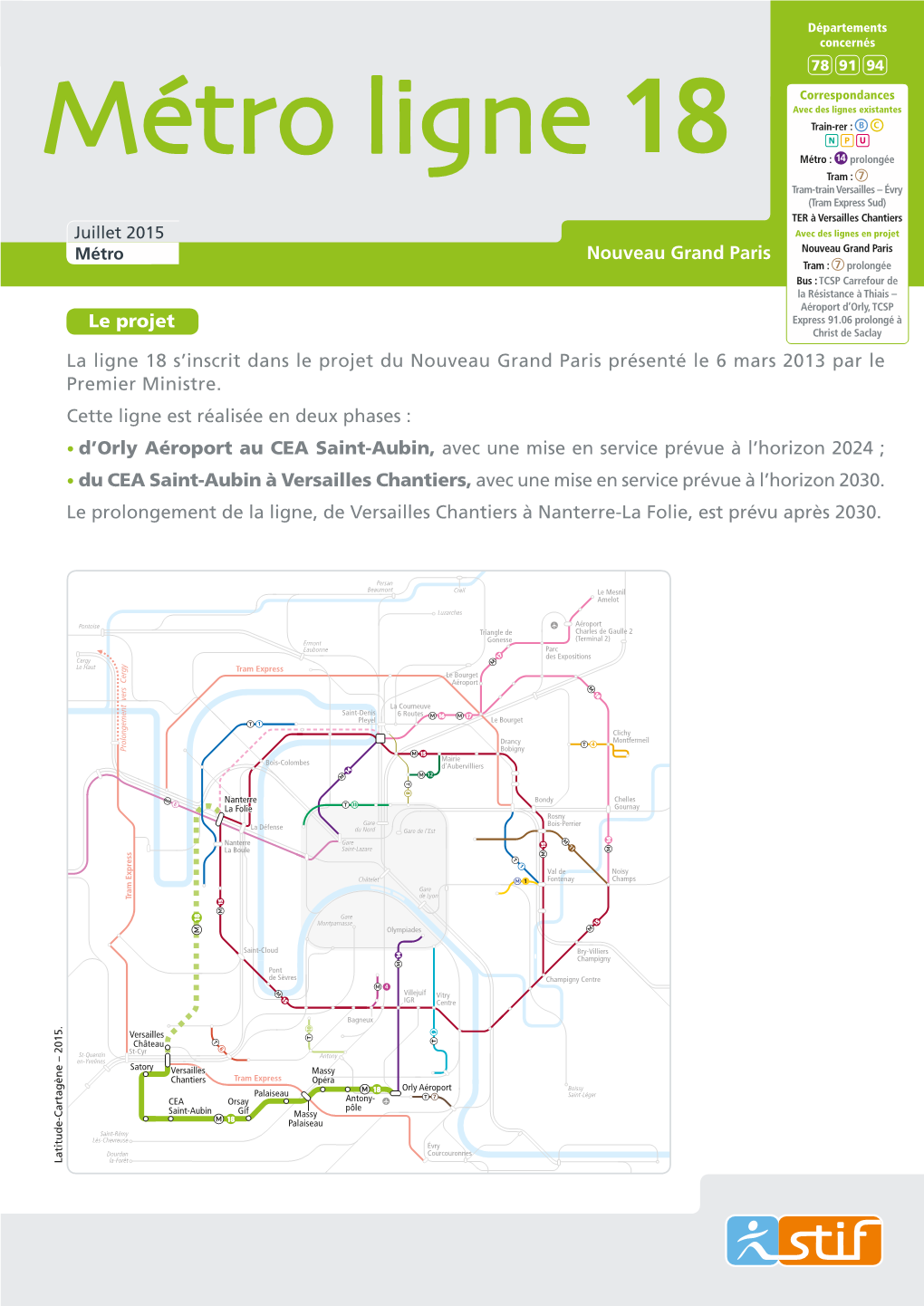 Métro Ligne 18 • Nouveau Grand Paris Juillet 2015 Concernés 78 91 94