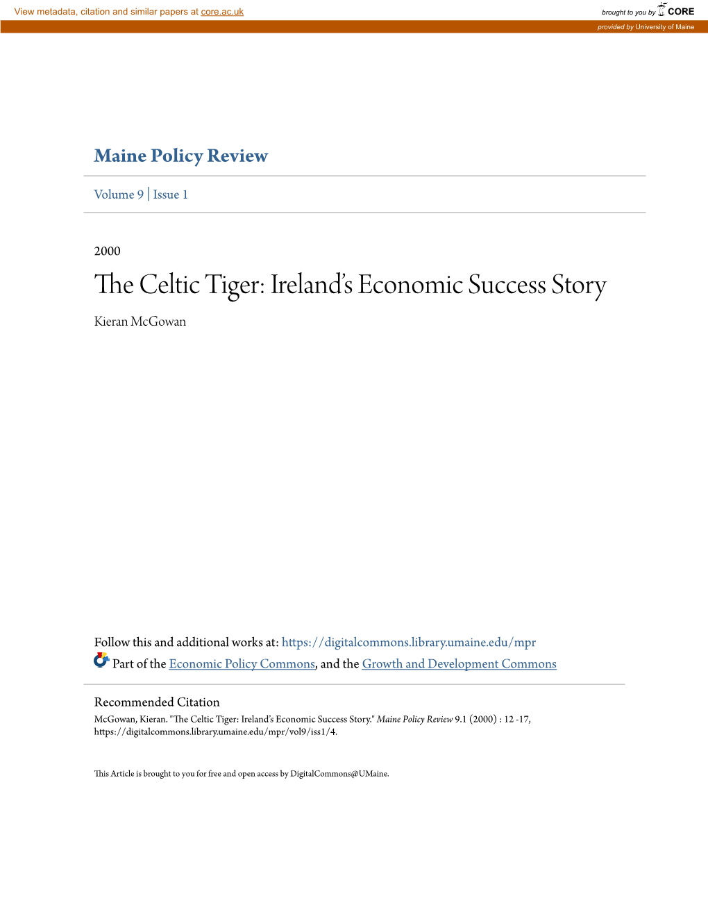 The Celtic Tiger