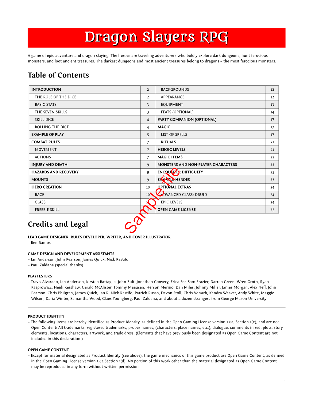 Sample File WHAT DICE? – You Need “Polyhedral” Dice to Play Dragon Slayers RPG