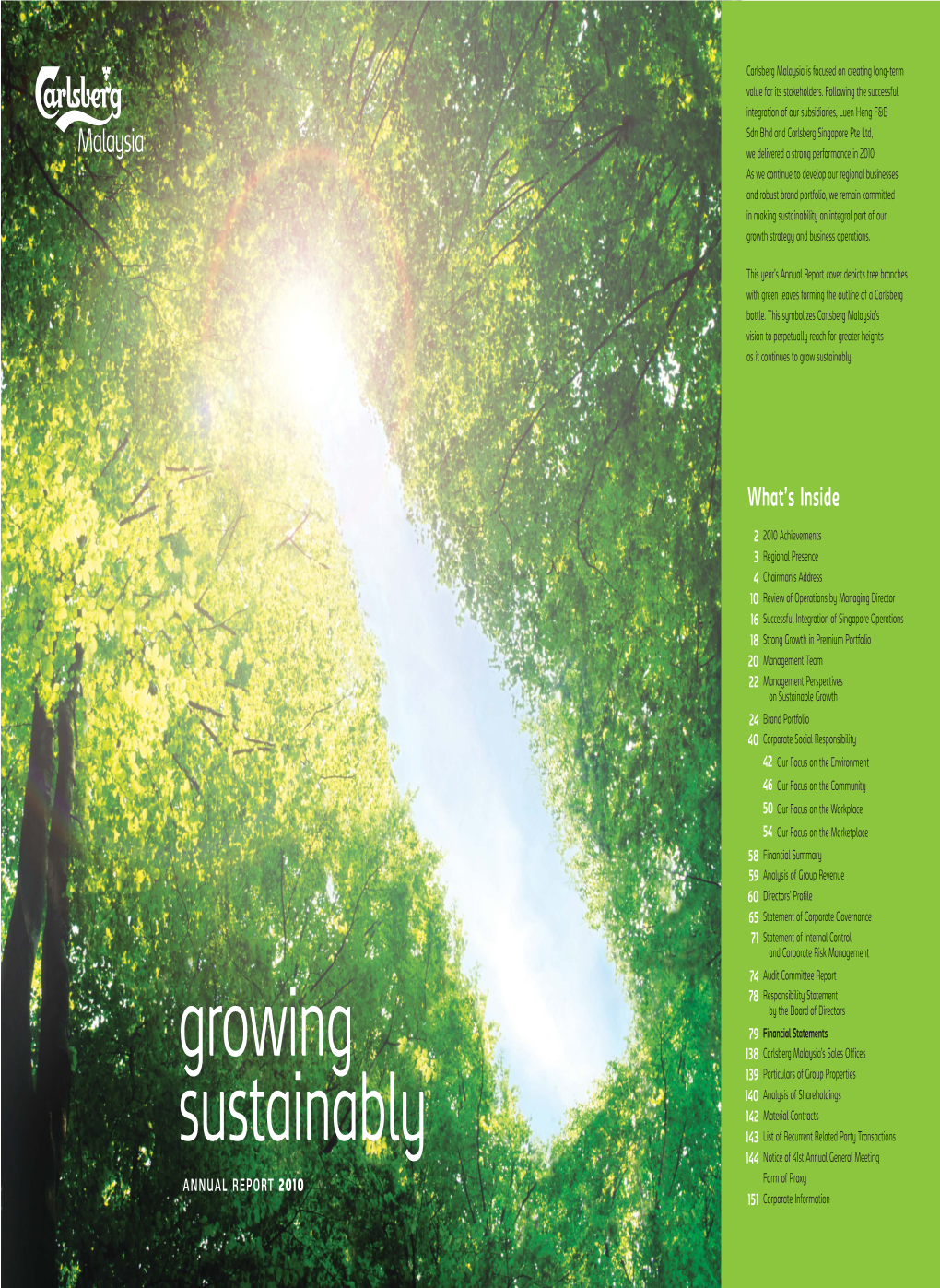 Carlsberg Malaysia 2010 Annual Report