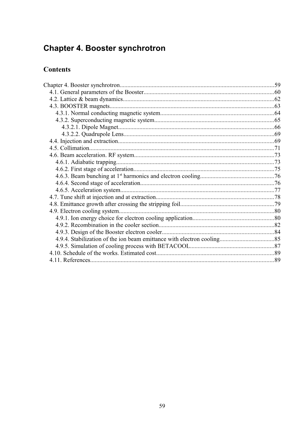 Chapter 4. Booster Synchrotron