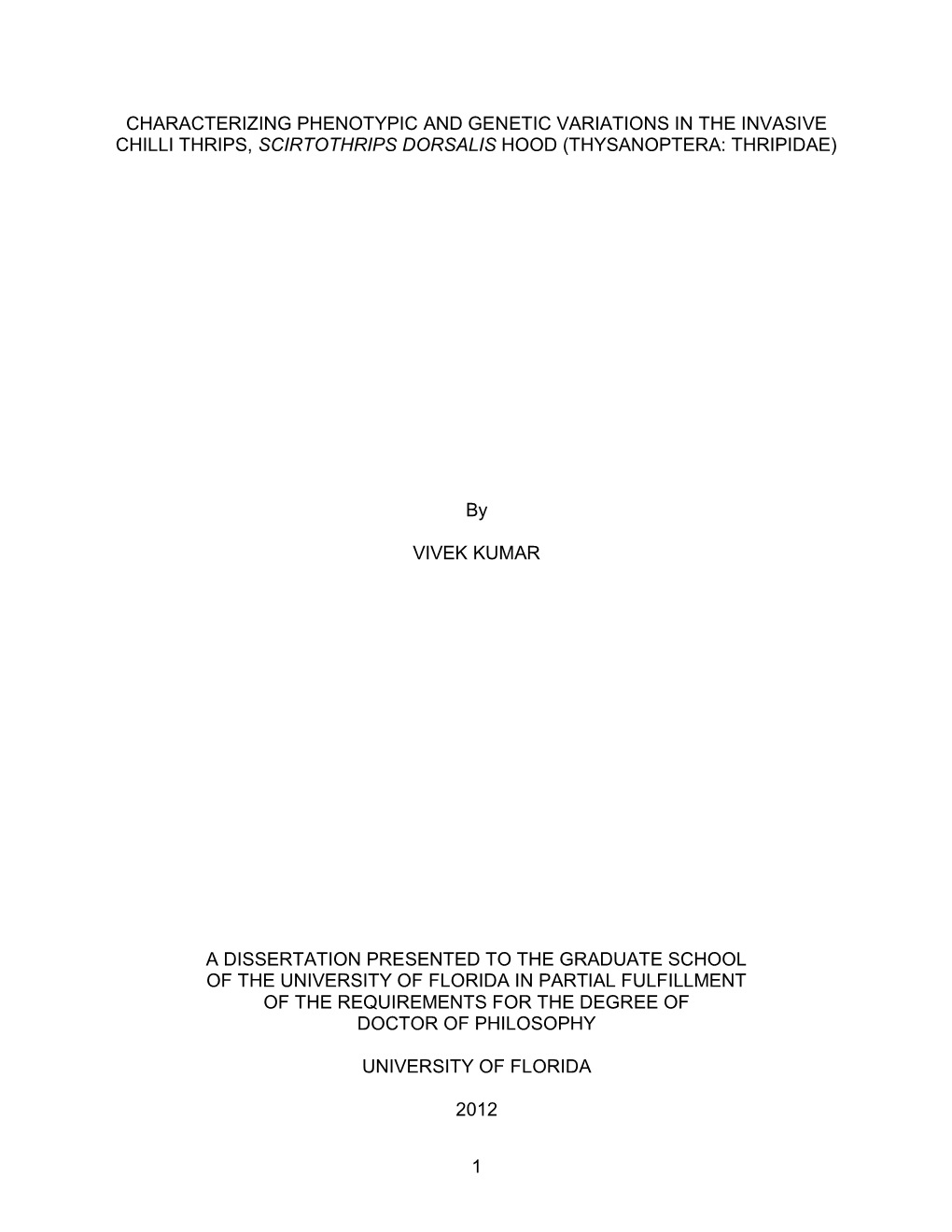 University of Florida Thesis Or Dissertation Formatting