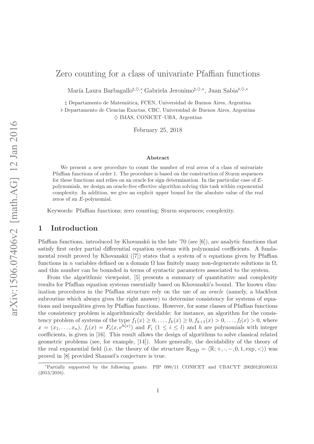 Zero Counting for a Class of Univariate Pfaffian Functions