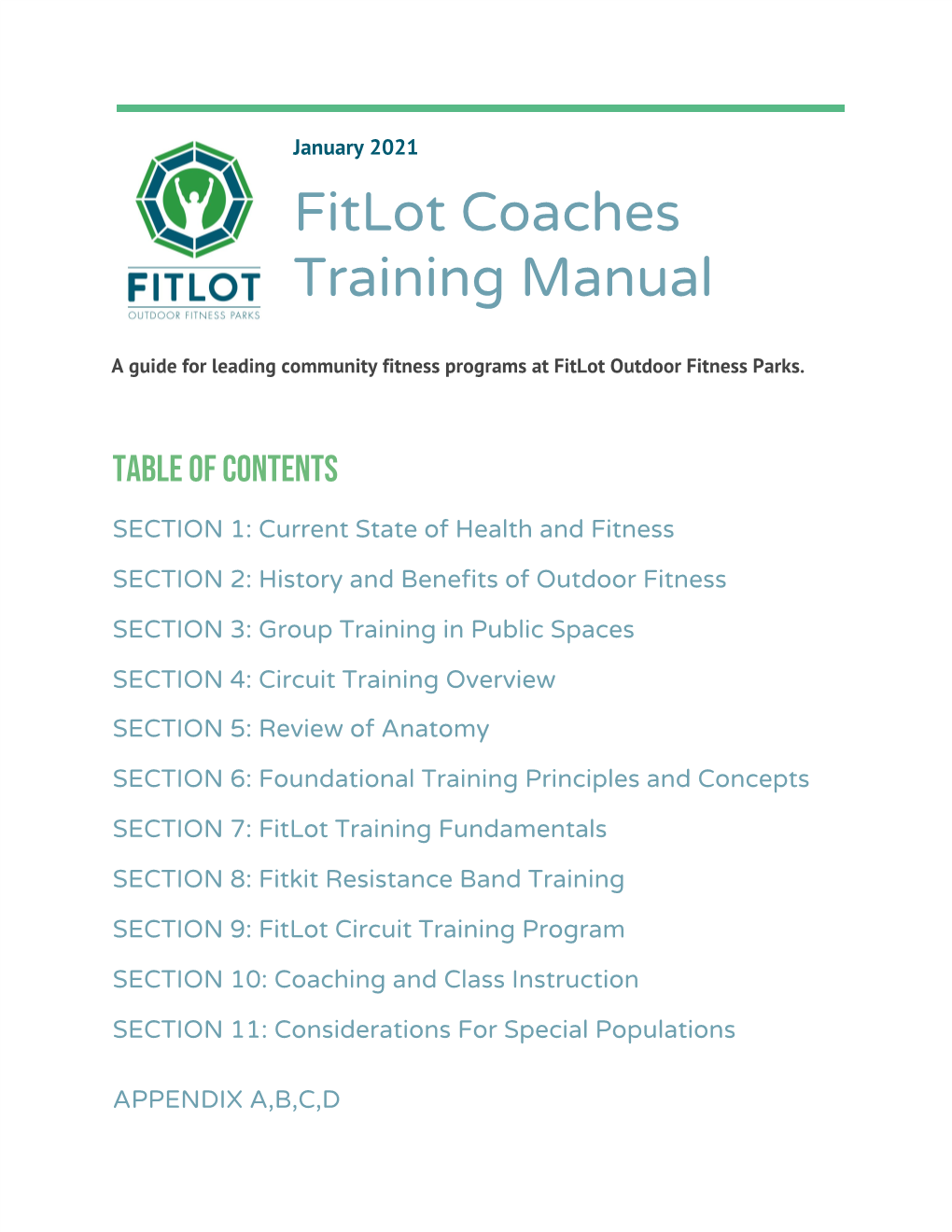Fitlot Coaches Training Manual
