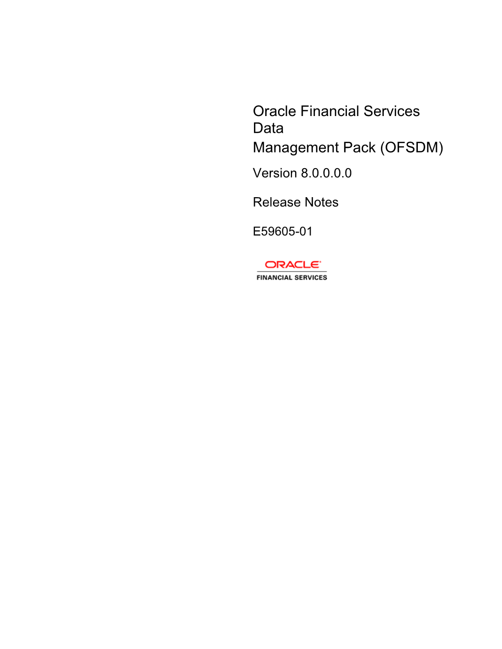 Oracle Financial Services Data Management Pack (OFSDM)