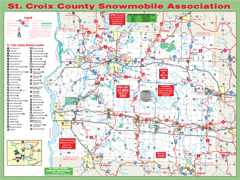 St. Croix County Snowmobile Trail Map (PDF)