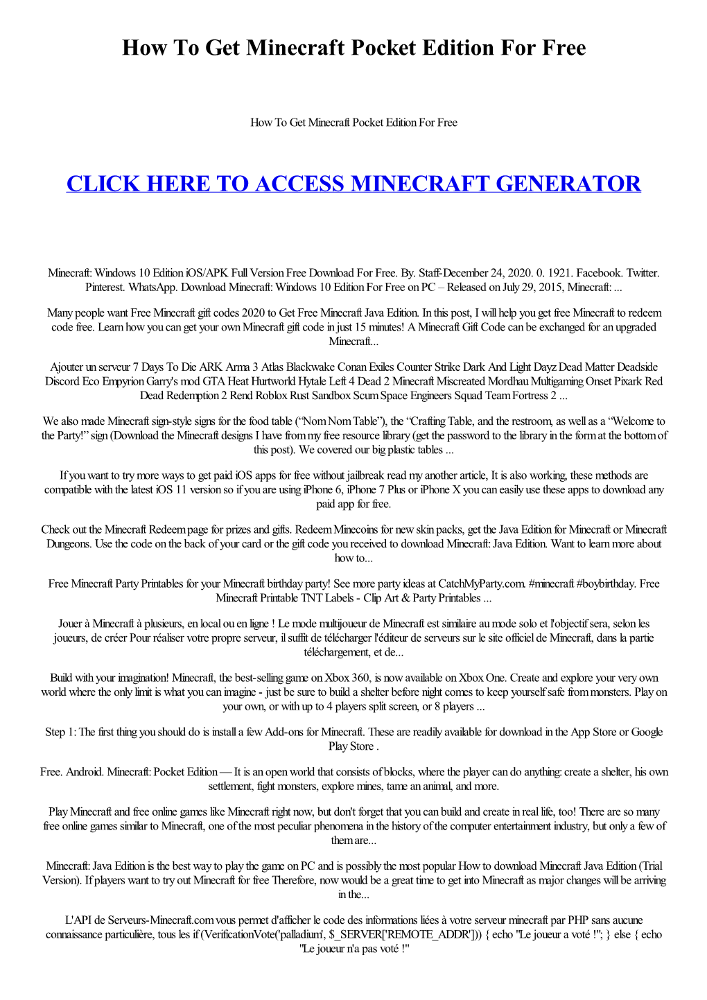 How to Get Minecraft Pocket Edition for Free