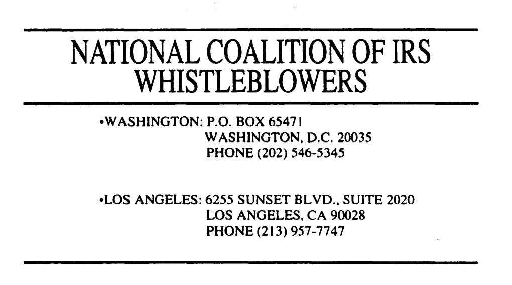 National Coalition of Irs Whistleblowers