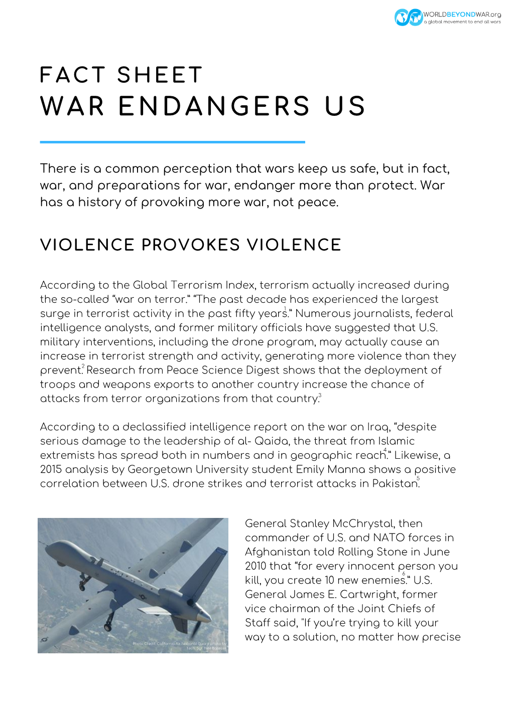 War Endangers Us