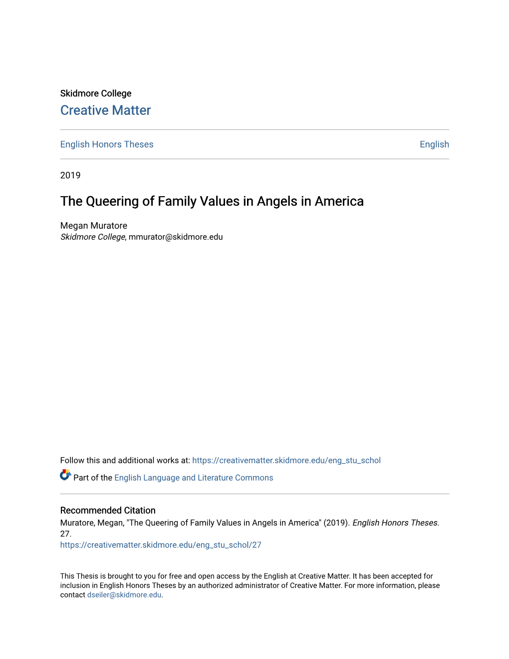 The Queering of Family Values in Angels in America