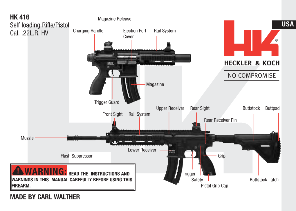 H&K 416 D145RS .22 LR Manual