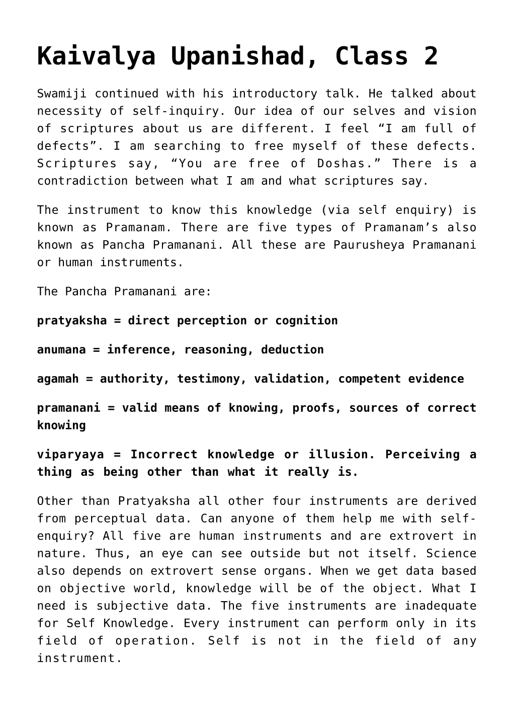 Kaivalya Upanishad, Class 2,Bagawat Geeta Class 24,Kaivalya