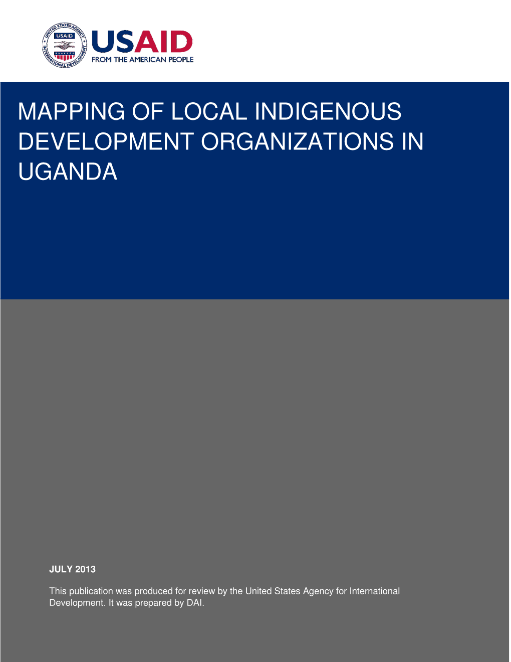 Mapping of Local Indigenous Development Organizations in Uganda